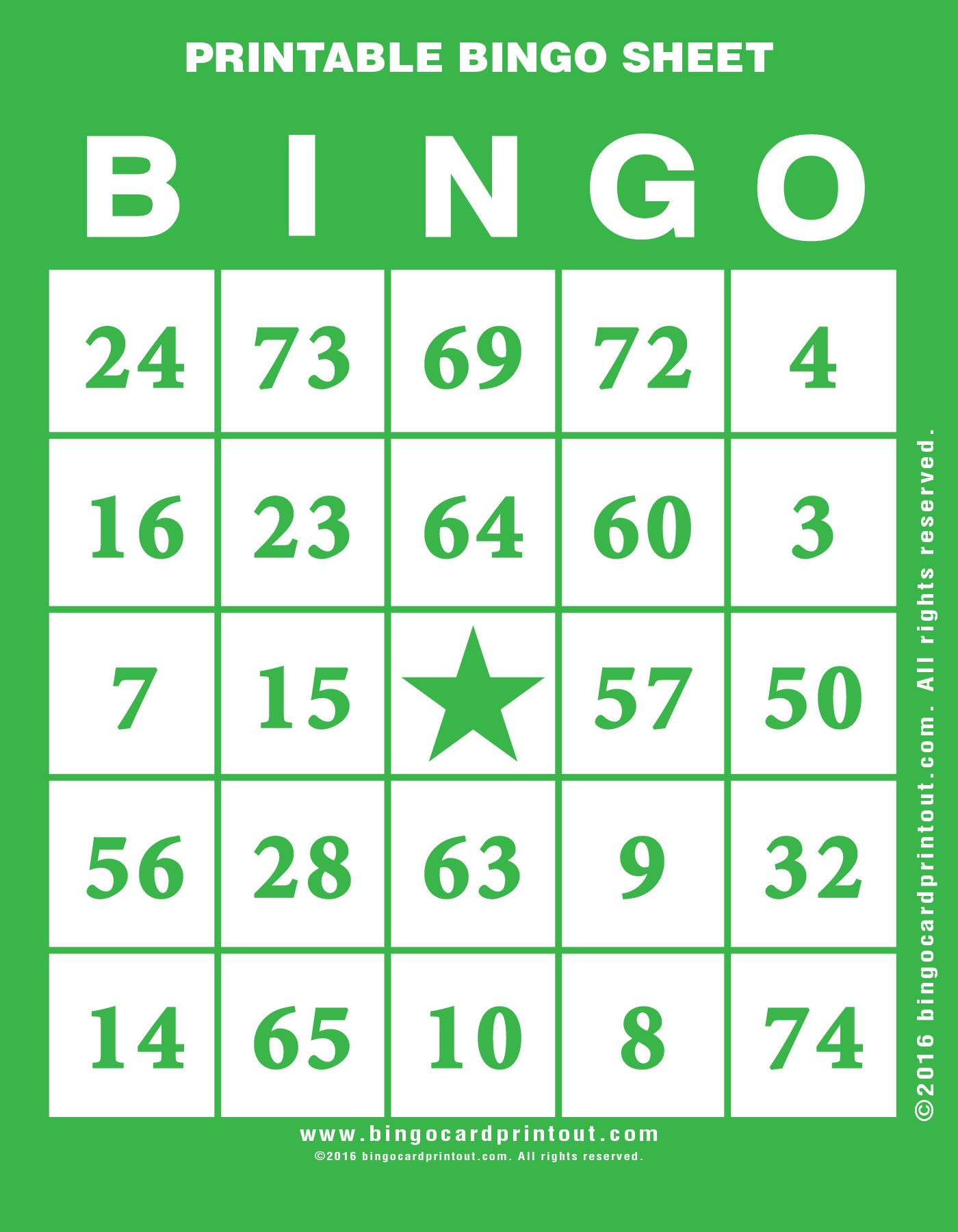 Bingo Printable Call Out Sheet Paseethis